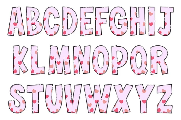 Ręcznie Robione Różowe Listy Miłosne Color Creative Art Projektowanie Typograficzne — Wektor stockowy