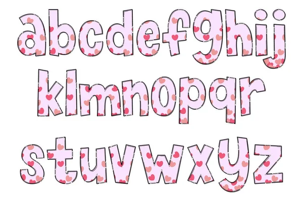 Ręcznie Robione Różowe Listy Miłosne Color Creative Art Projektowanie Typograficzne — Wektor stockowy