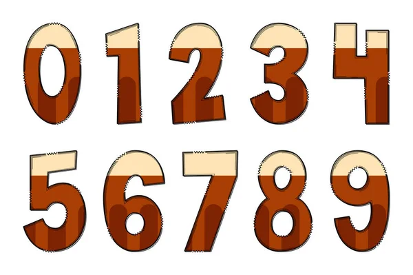 Handcrafted Beer Numbers Color Creative Art Typographic Design — Stock Vector