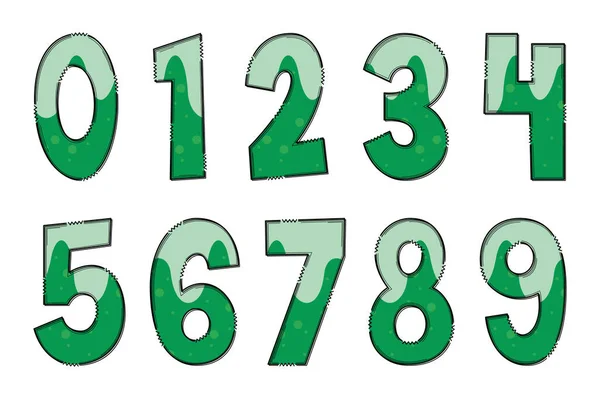Handgefertigte Grünbiernummern Farbe Kreative Kunst Typografisches Design — Stockvektor