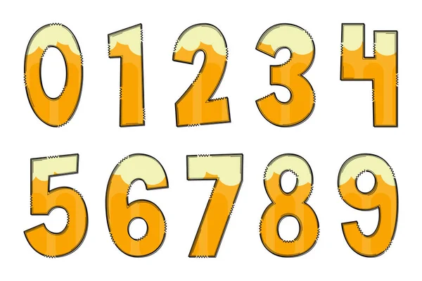 Handcrafted Ice Beer Numbers Color Creative Art Typographic Design — Stock Vector