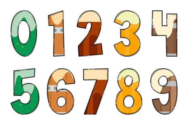 Handcrafted Beer Day Numbers Color Creative Art Typographic Design — Stock Vector