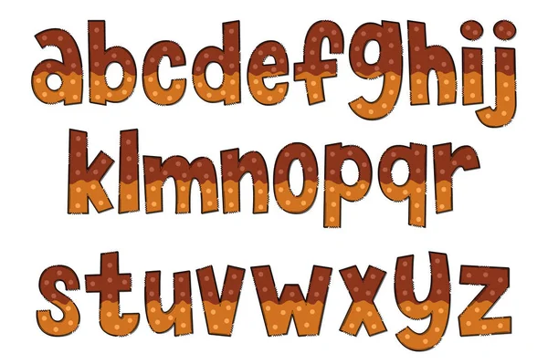 Adorable Handcrafted Autumn Here Font Set — Stock Vector