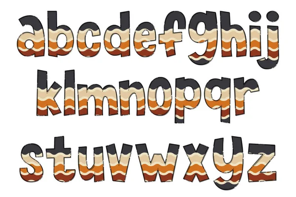 Adorable Handcrafted Autumn Wave Font Set — Wektor stockowy