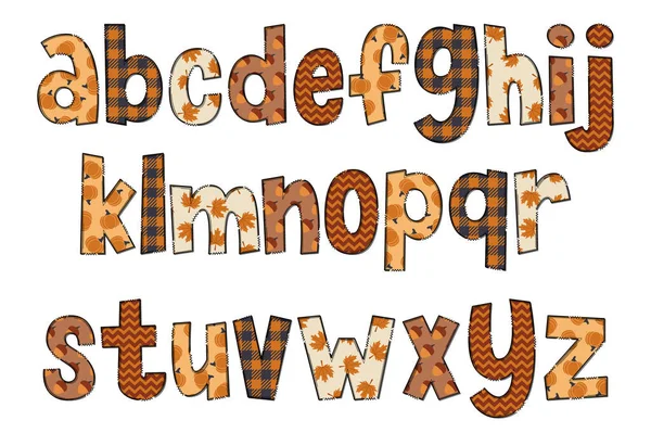 Schattig Handgemaakte Hello Fall Lettertype Set — Stockvector