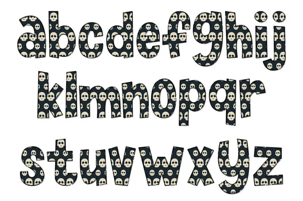 Adorable Handcrafted White Skull Font Set — Wektor stockowy