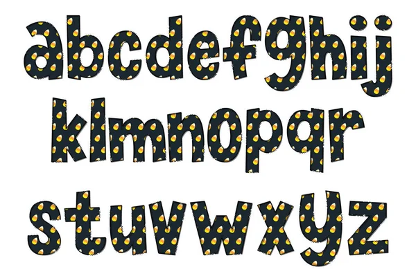 Schattig Handgemaakt Candy Corn Lettertype Set — Stockvector