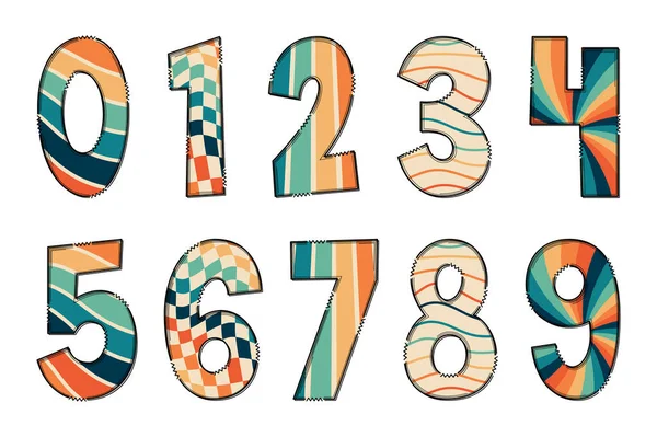 Adorable Handcrafted Good Vibes Number Set — Stock Vector