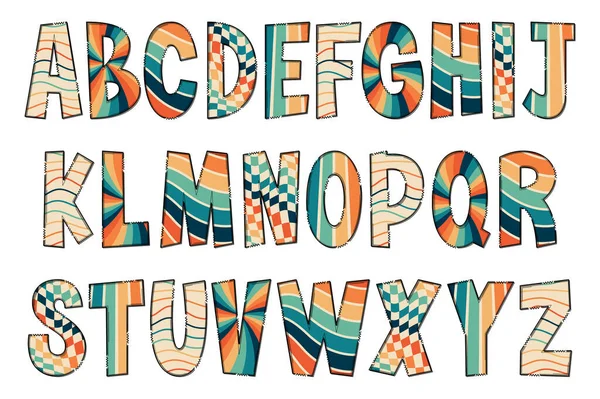 Schattig Handgemaakte Goede Vibes Lettertype Set — Stockvector