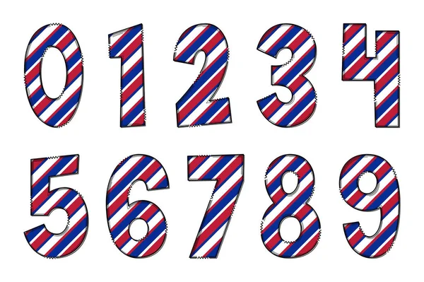 Adorable Handcrafted Usa Day Number Set — Stock Vector