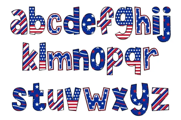 可敬的手工制作的美国国家字体集 — 图库矢量图片