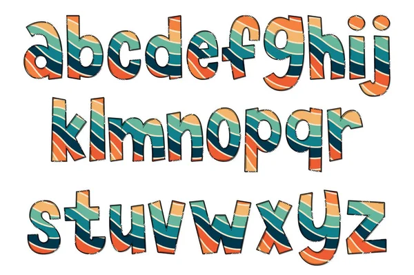 Adorabile Handcrafted Retro Linea Font Set Illustrazione Stock
