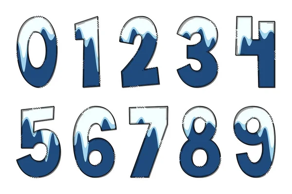 手工制作的冬季时间号码 彩色创意艺术字体设计 — 图库矢量图片
