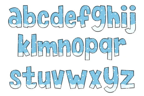 Handgemaakte Winter Time Letters Kleur Creatieve Kunst Typografisch Ontwerp — Stockvector