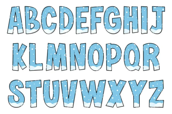 手工制作的冬季书信 彩色创意艺术字体设计 — 图库矢量图片