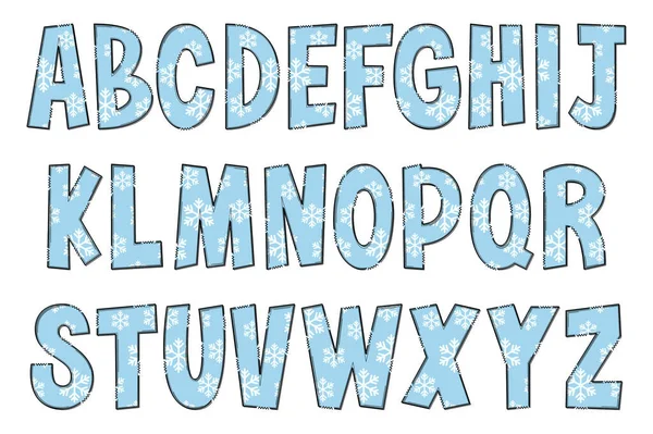Handgefertigte Briefe Zur Winterzeit Farbe Kreative Kunst Typografisches Design — Stockvektor