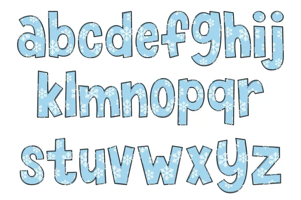 Handgefertigte Briefe Zur Winterzeit Farbe Kreative Kunst Typografisches Design — Stockvektor