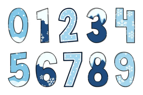Handgemaakte Wintertijd Nummer Kleur Creatieve Kunst Typografisch Ontwerp — Stockvector