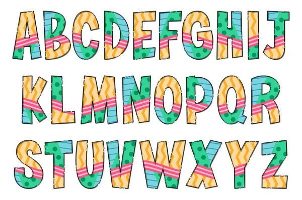 Многоцветные Геометрические Письма Ручной Работы Color Creative Art Типографический Дизайн — стоковый вектор