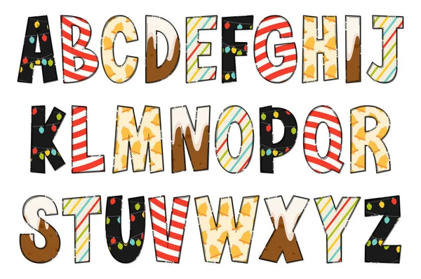 Käsintehtyjä Hyvää Joulua Kirjeitä Väri Creative Art Typographic Suunnittelu — vektorikuva