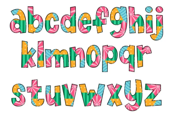 手工制作的多色几何字母 彩色创意艺术字体设计 — 图库矢量图片