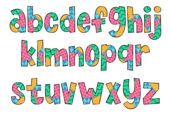 Handgemachte Mehrfarbige Geometrische Buchstaben Farbe Kreative Kunst Typografisches Design — Stockvektor