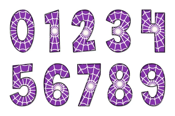 手工制作的万圣节派对号码 彩色创意艺术字体设计 — 图库矢量图片