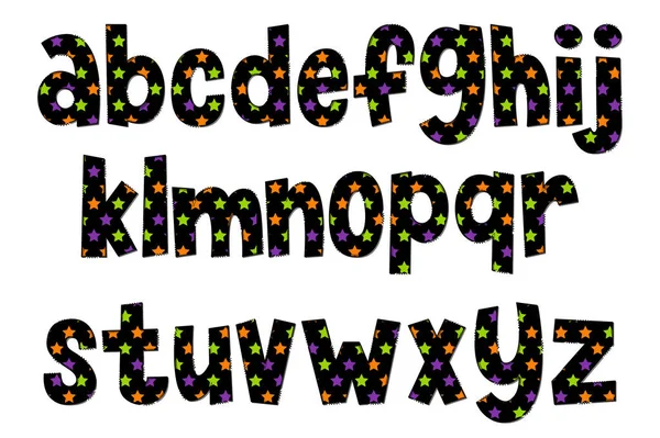 Handcrafted Halloween Party Letters Color Creative Art Typographic Design — Stock Vector