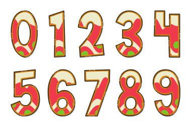 El yapımı Noel Kurabiyesi Numarası. Renkli Yaratıcı Sanat Tipografik Tasarımı