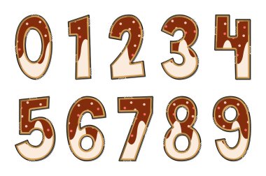 El yapımı Tatlı Yemek Numarası. Renkli Yaratıcı Sanat Tipografik Tasarımı