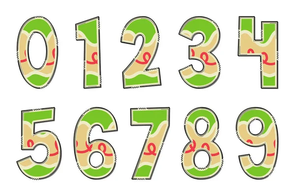 手工制作的圣诞饼干号码 彩色创意艺术字体设计 — 图库矢量图片