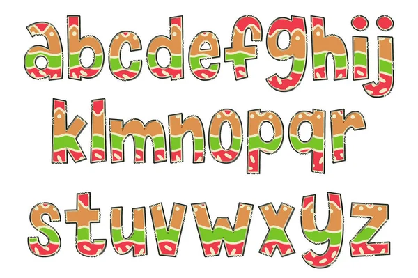 Artisanat Noël Cookie Letters Couleur Créatif Art Typographique Design — Image vectorielle
