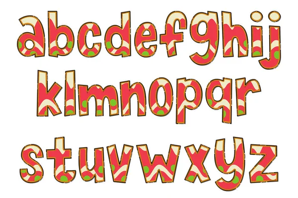 Yapımı Noel Kurabiyesi Mektupları Renkli Yaratıcı Sanat Tipografik Tasarımı — Stok Vektör