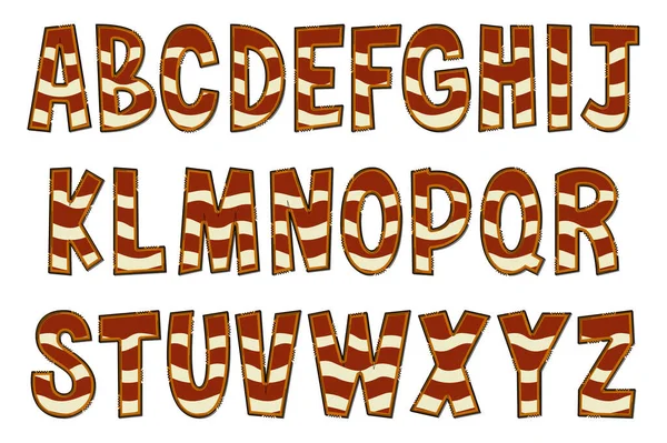 Lettres Artisanales Sur Les Aliments Sucrés Couleur Créatif Art Typographique — Image vectorielle