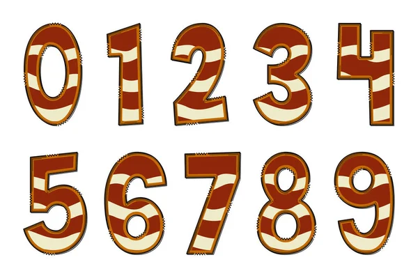 Handgefertigte Sweet Food Nummer Farbe Kreative Kunst Typografisches Design — Stockvektor