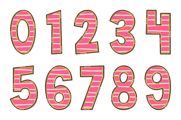 Handcrafted Sweet Food Number Color Creative Art Typographic Design — Stock Vector