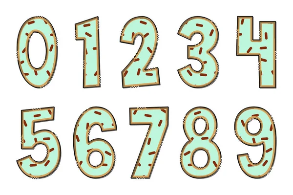 Handcrafted Sweet Food Number Color Creative Art Typographic Design — Stock Vector