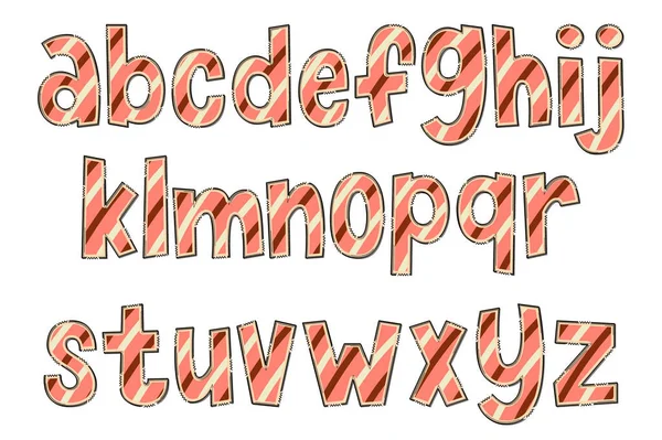Handgemaakte Sweet Food Letters Kleur Creatieve Kunst Typografisch Ontwerp — Stockvector