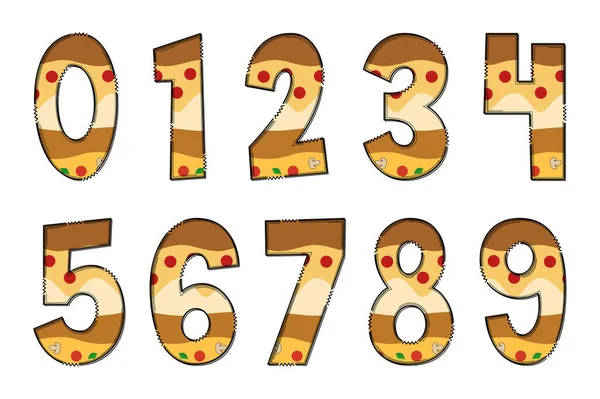 stock vector Handcrafted Pizza Number. Color Creative Art Typographic Design