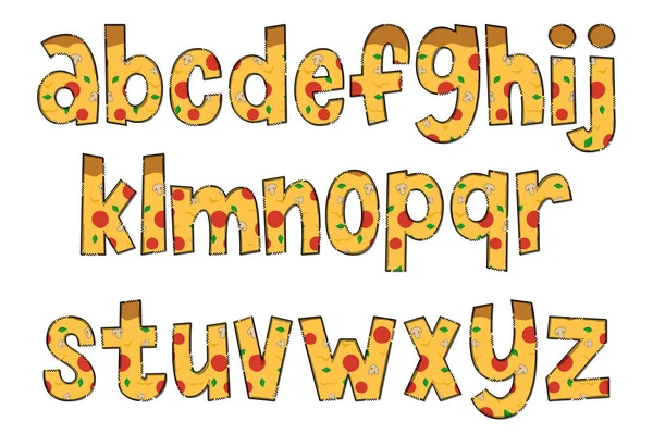 Ręcznie Robione Pizza Letters Color Creative Art Projektowanie Typograficzne — Wektor stockowy