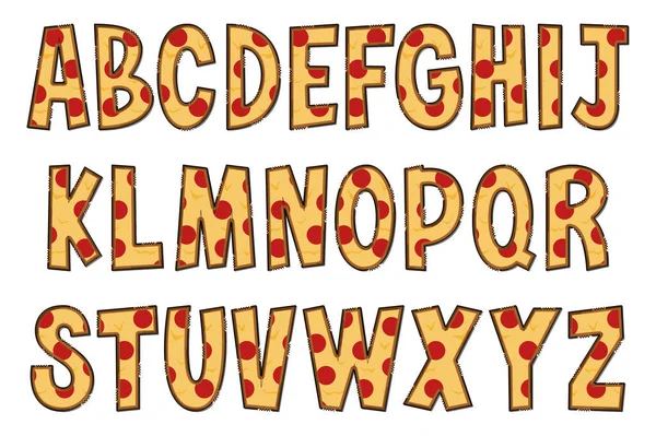 Ručně Vyráběné Pizza Letters Typografický Design Barevného Kreativního Umění — Stockový vektor