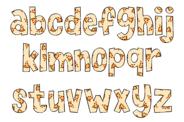 Handgjorda Pizza Letters Färg Kreativ Konst Typografisk Design — Stock vektor
