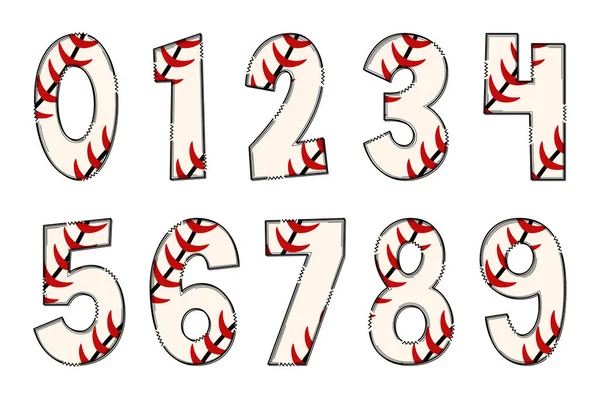 Handgefertigte Sportbälle Nummer Farbe Kreative Kunst Typografisches Design — Stockvektor