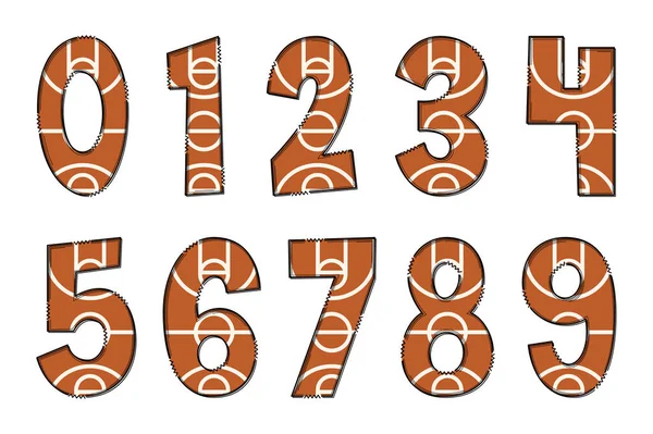 Nombre Terrains Sport Artisanaux Couleur Créatif Art Typographique Design — Image vectorielle