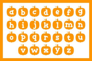 Çeşitli Kullanımlar İçin Çok Yönlü Balkabağı Alfabesi Harfleri Koleksiyonu