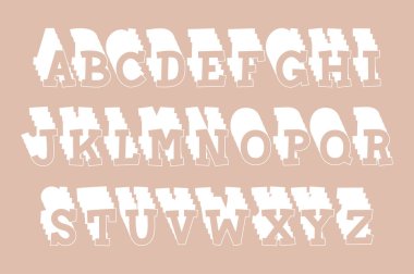 Çeşitli Kullanımlar İçin Yığılmış Alfabe Harflerinin Çok Yönlü Koleksiyonu