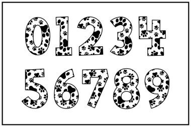 Çeşitli Kullanımlar İçin Köpek Pençesi Numaralarının Çok Yönlü Koleksiyonu