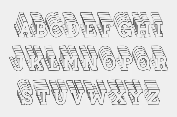 다양한 용도로 쌓여있는 알파벳 문자의 다목적 컬렉션 — 스톡 벡터