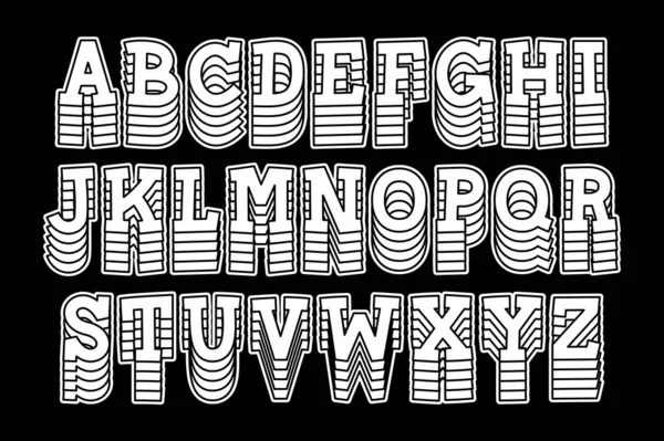 다양한 용도로 쌓여있는 알파벳 문자의 다목적 컬렉션 — 스톡 벡터