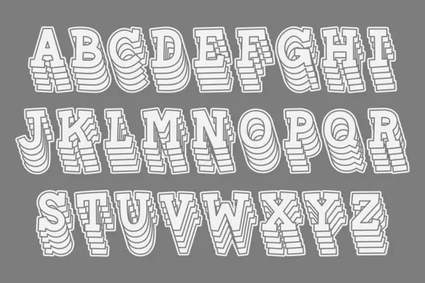 Collection Polyvalente Lettres Empilées Alphabet Pour Diverses Utilisations — Image vectorielle